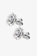 Adored Moissanite Flower 925 Sterling Silver Earrings - Hovatok