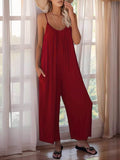 Scoop Neck Spaghetti Strap Jumpsuit - Hovatok