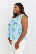 Sew In Love Off To Brunch Full Size Floral Tank Top - Hovatok