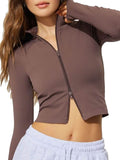 Zip Up Long Sleeve Active Outerwear - Hovatok