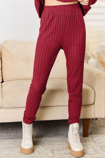 Basic Bae Full Size Notched Long Sleeve Top and Pants Set - Hovatok