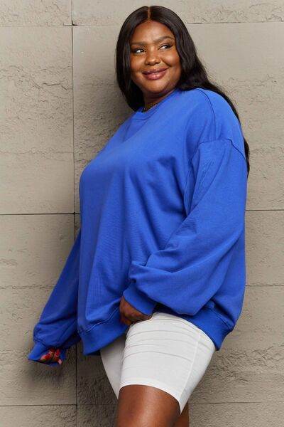 Full Size Round Neck Long Sleeve Sweatshirt - Hovatok