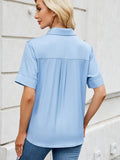 Collared Neck Short Sleeve Shirt - Hovatok