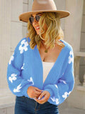 Angel Wings Flower Open Front Long Sleeve Cardigan - Hovatok
