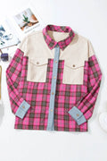 Plus Size Plaid Collared Neck Long Sleeve Shirt - Hovatok