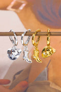 Hat & Boot Shape Asymmetrical Copper 14K Gold Plated Earrings - Hovatok