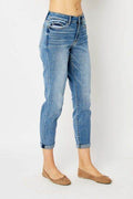 Judy Blue Full Size Cuffed Hem Slim Jeans - Hovatok