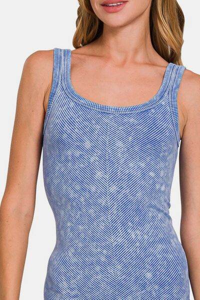 Zenana Ribbed Scoop Neck Tank - Hovatok