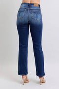 Judy Blue Full Size Washed Straight Leg Jeans with Pockets - Hovatok