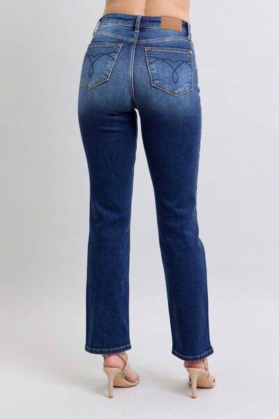 Judy Blue Full Size Washed Straight Leg Jeans with Pockets - Hovatok