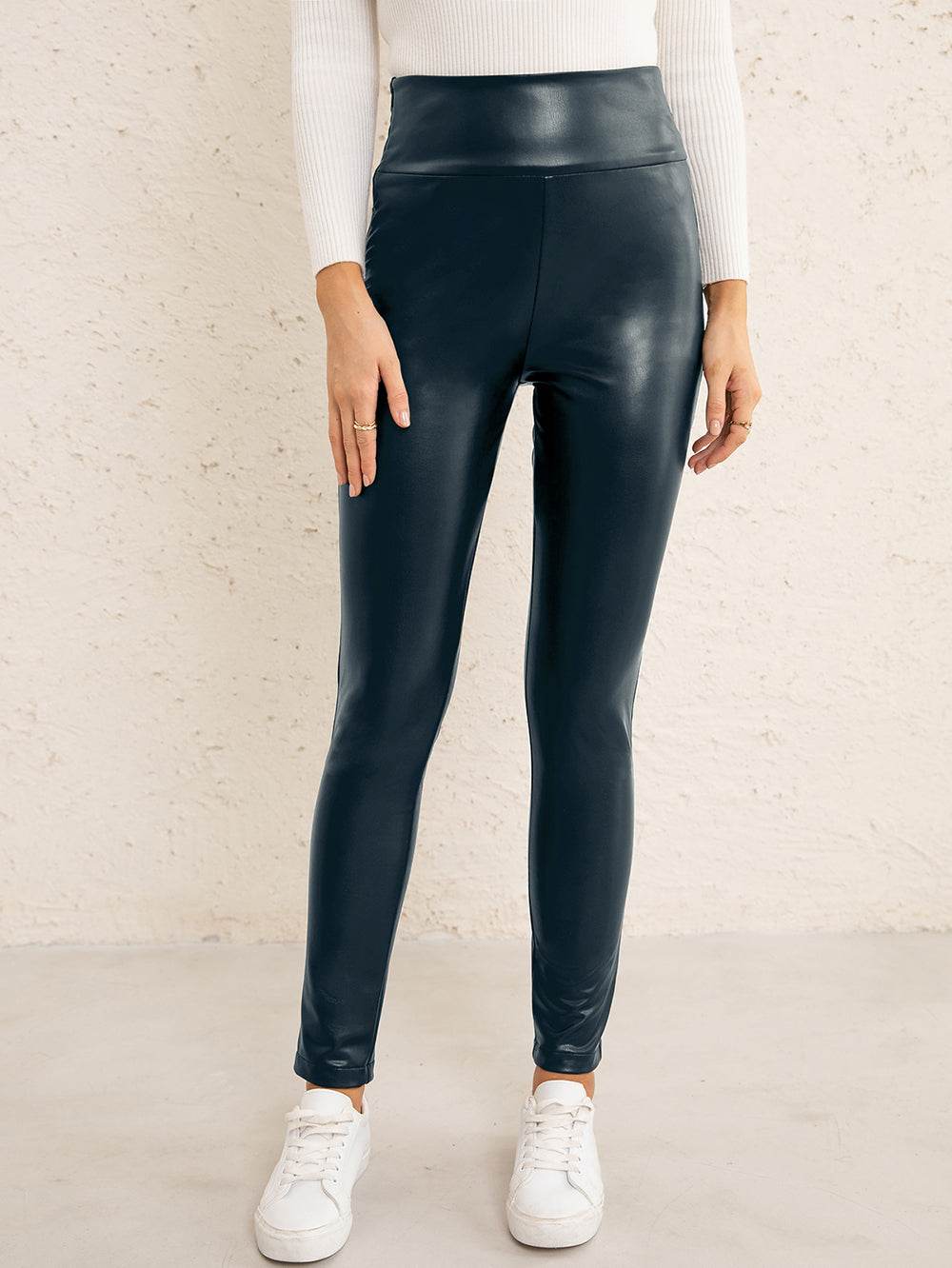 Ivy Lane PU High Waist Straight Pants - Hovatok