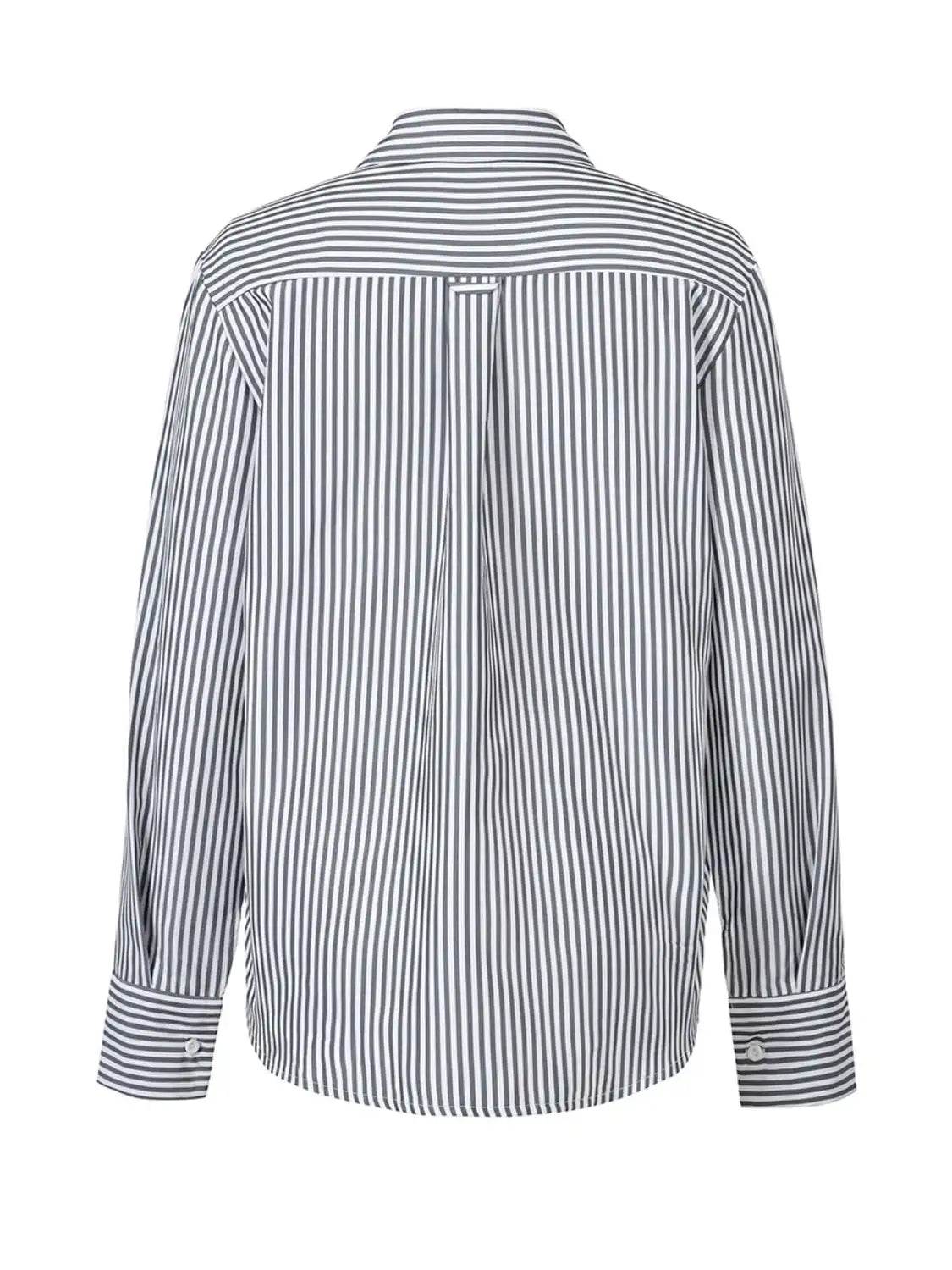 Devine Striped Collared Neck Long Sleeve Shirt - Hovatok