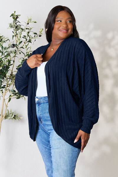 Basic Bae Full Size Ribbed Cocoon Cardigan - Hovatok