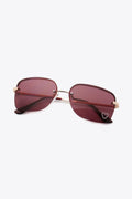 Rhinestone Heart Metal Frame Sunglasses - Hovatok