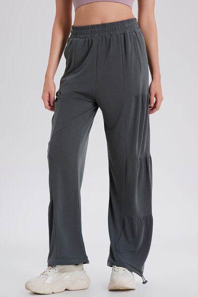 Basic Bae Drawstring Elastic Waist Ruched Joggers - Hovatok