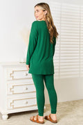 Zenana Lazy Days Full Size Long Sleeve Top and Leggings Set - Hovatok