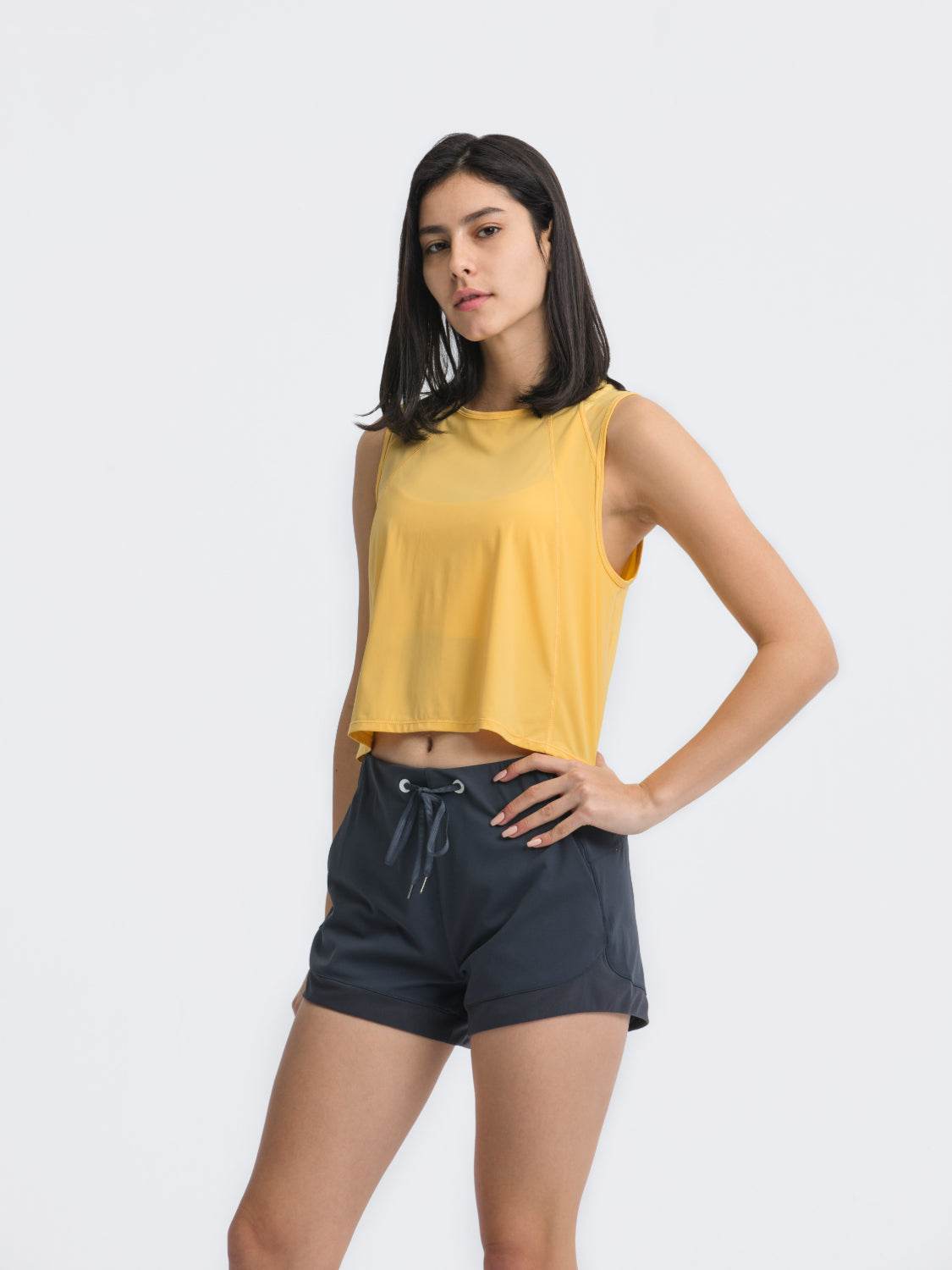 Millennia Round Neck Cropped Active Tank - Hovatok