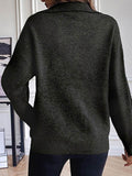 Half Zip Dropped Shoulder Sweater - Hovatok