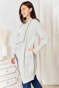 Angel Wings Open Front Duster Cardigan with Pockets - Hovatok