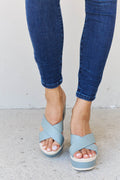 Weeboo Cherish The Moments Contrast Platform Sandals in Misty Blue - Hovatok
