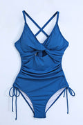 Cutout V-Neck Spaghetti Strap One-Piece Swimwear - Hovatok