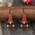 Wooden Point Hat Gnome Shape Earrings - Hovatok