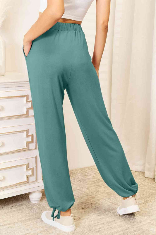 Basic Bae Full Size Soft Rayon Drawstring Waist Pants with Pockets - Hovatok