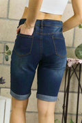 ADORA Distressed Denim Shorts with Pockets - Hovatok