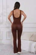 Scoop Neck Wide Strap Active Jumpsuit - Hovatok