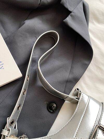PU Leather Buckle Shoulder Bag - Hovatok