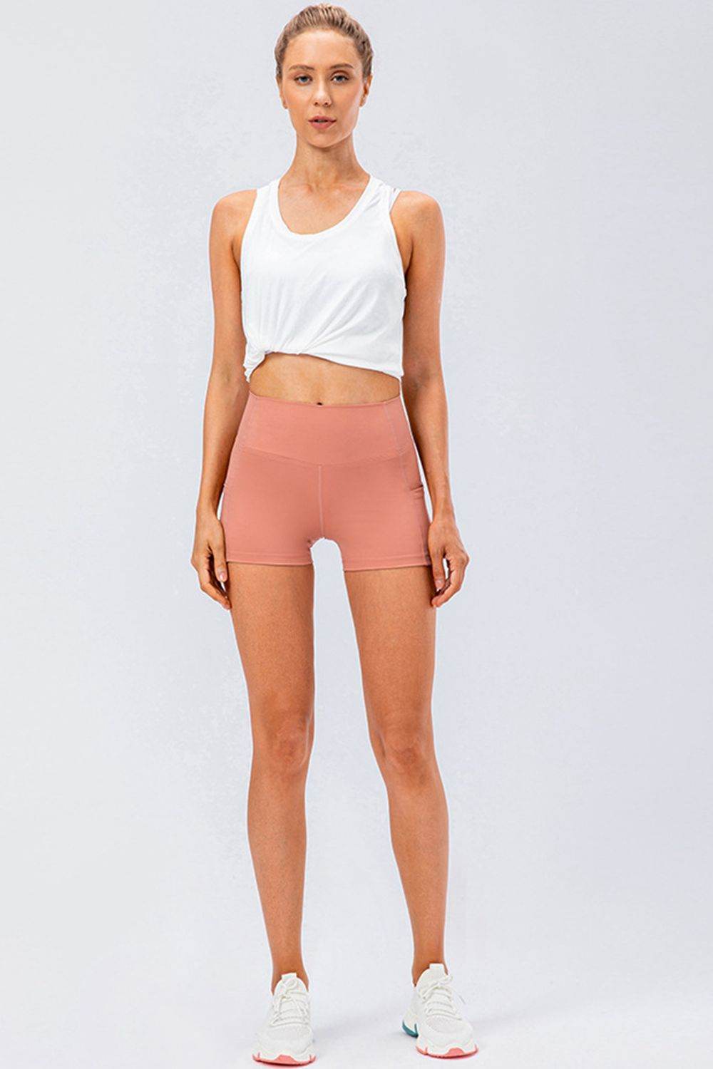 Slim Fit Wide Waistband Sports Shorts - Hovatok