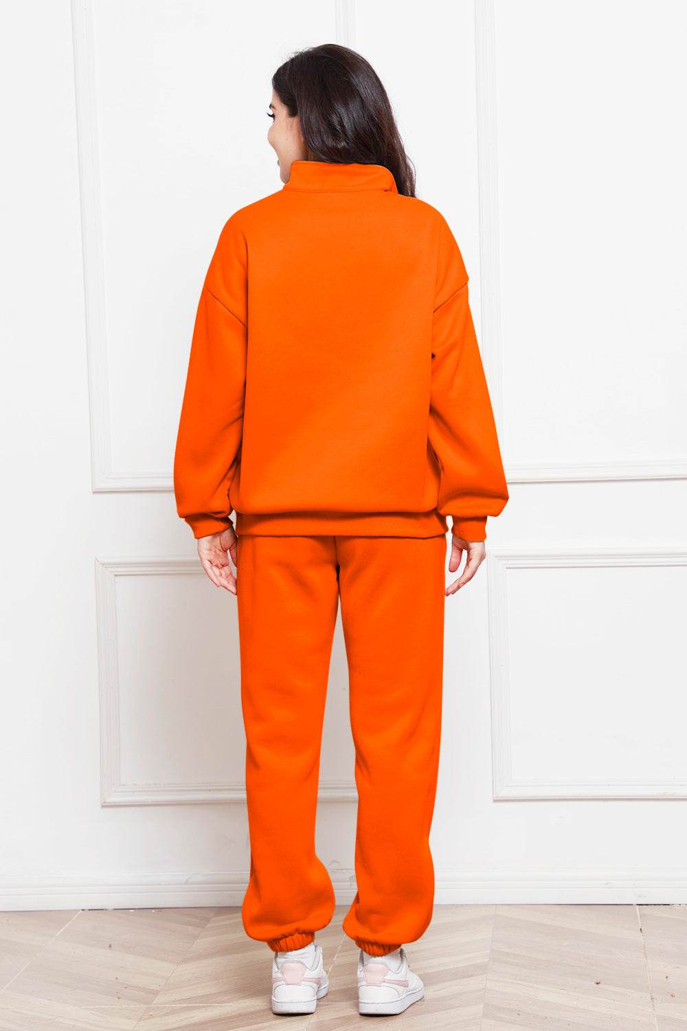 Half Zip Long Sleeve Sweatshirt and Pants Set - Hovatok
