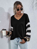 Leopard Striped Waffle-Knit Top - Hovatok