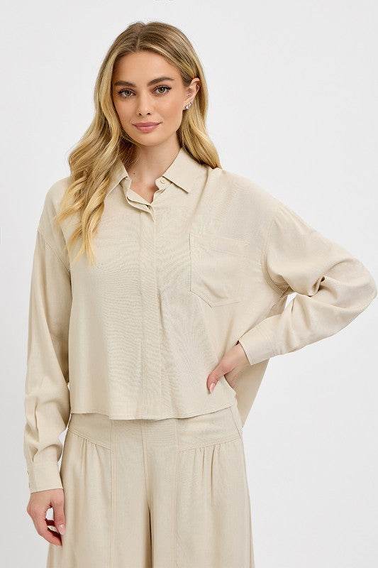 RISEN Button Down Long Sleeve Shirt - Hovatok