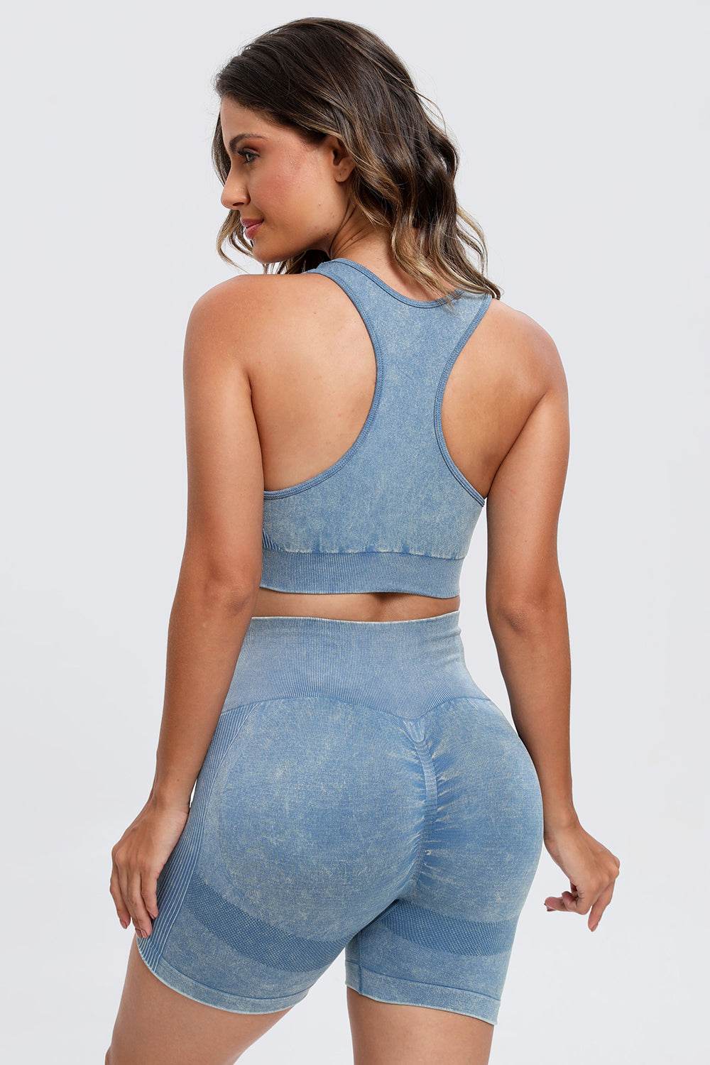 3 Piece Washed Square Neck Wide Strap Active Set - Hovatok