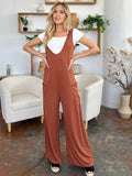 Double Take Full Size Sleeveless Wide Leg Jumpsuit with Pockets - Hovatok