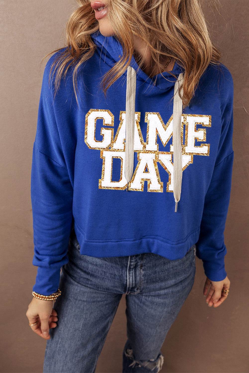 GAME DAY Drawstring Long Sleeve Hoodie - Hovatok