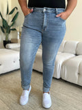 Judy Blue Full Size High Waist Cuff Hem Jeans - Hovatok