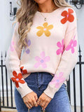 Angel Wings Flower Round Neck Long Sleeve Sweater - Hovatok