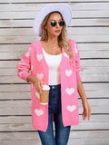 Angel Wings Heart Open Front Long Sleeve Cardigan - Hovatok