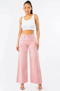 American Bazi High Waist Distressed Wide Leg Jeans - Hovatok