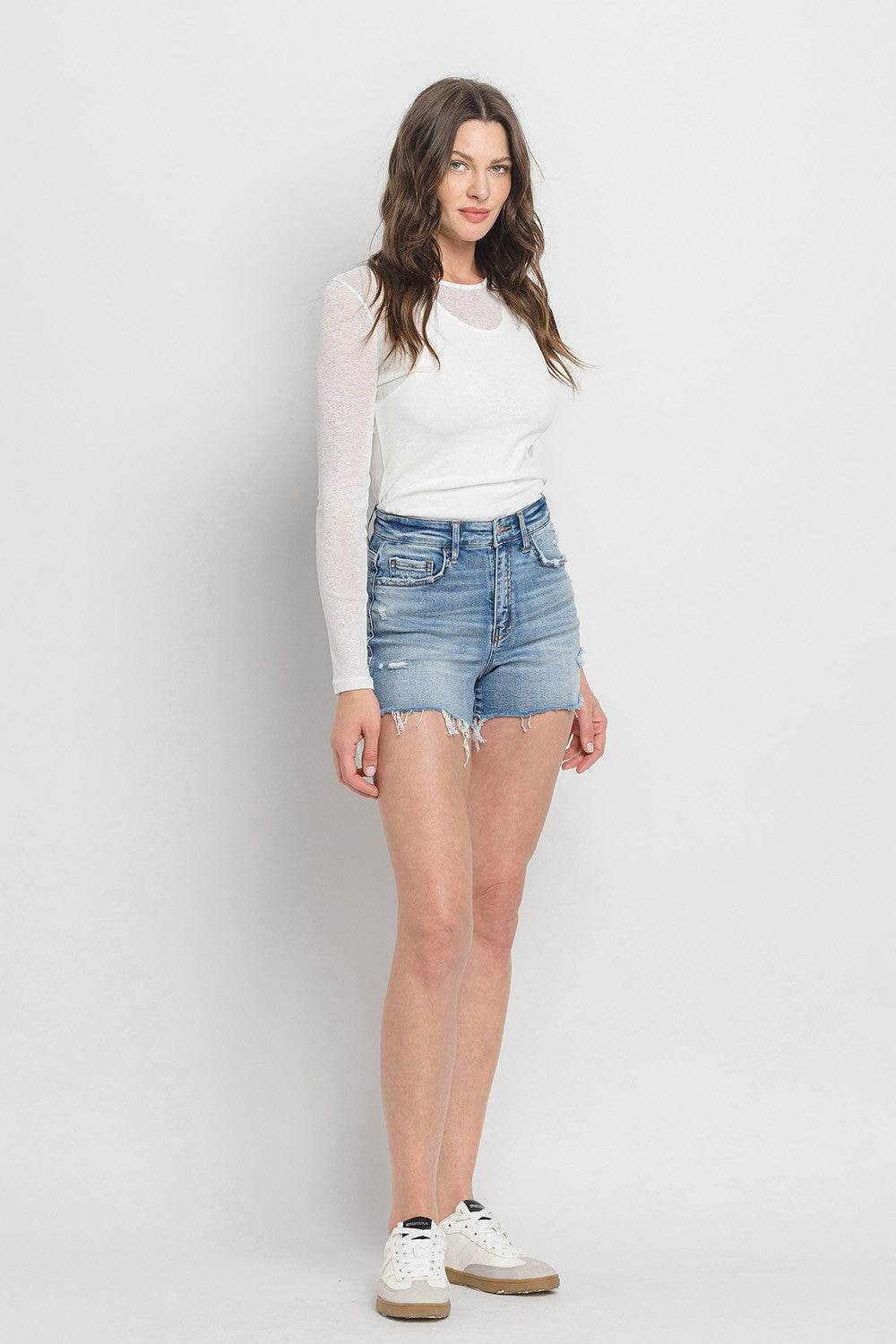 Vervet by Flying Monkey High Rise Denim Shorts - Hovatok