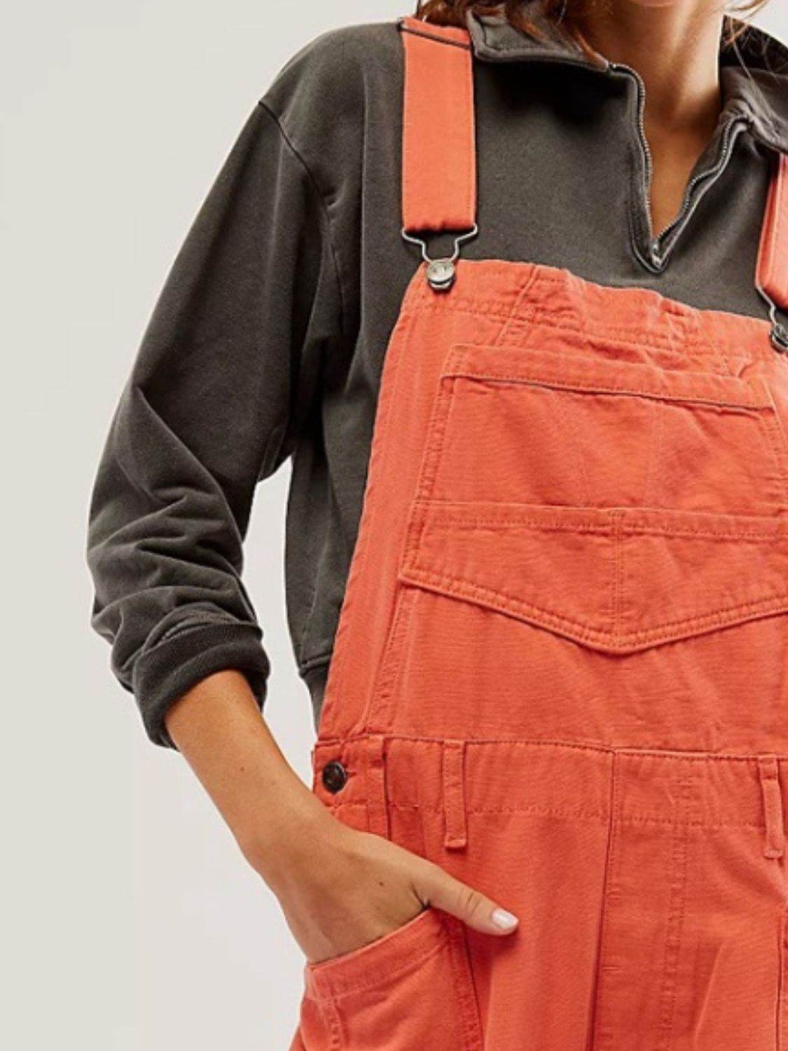 Pocketed Wide Strap Denim Overalls - Hovatok