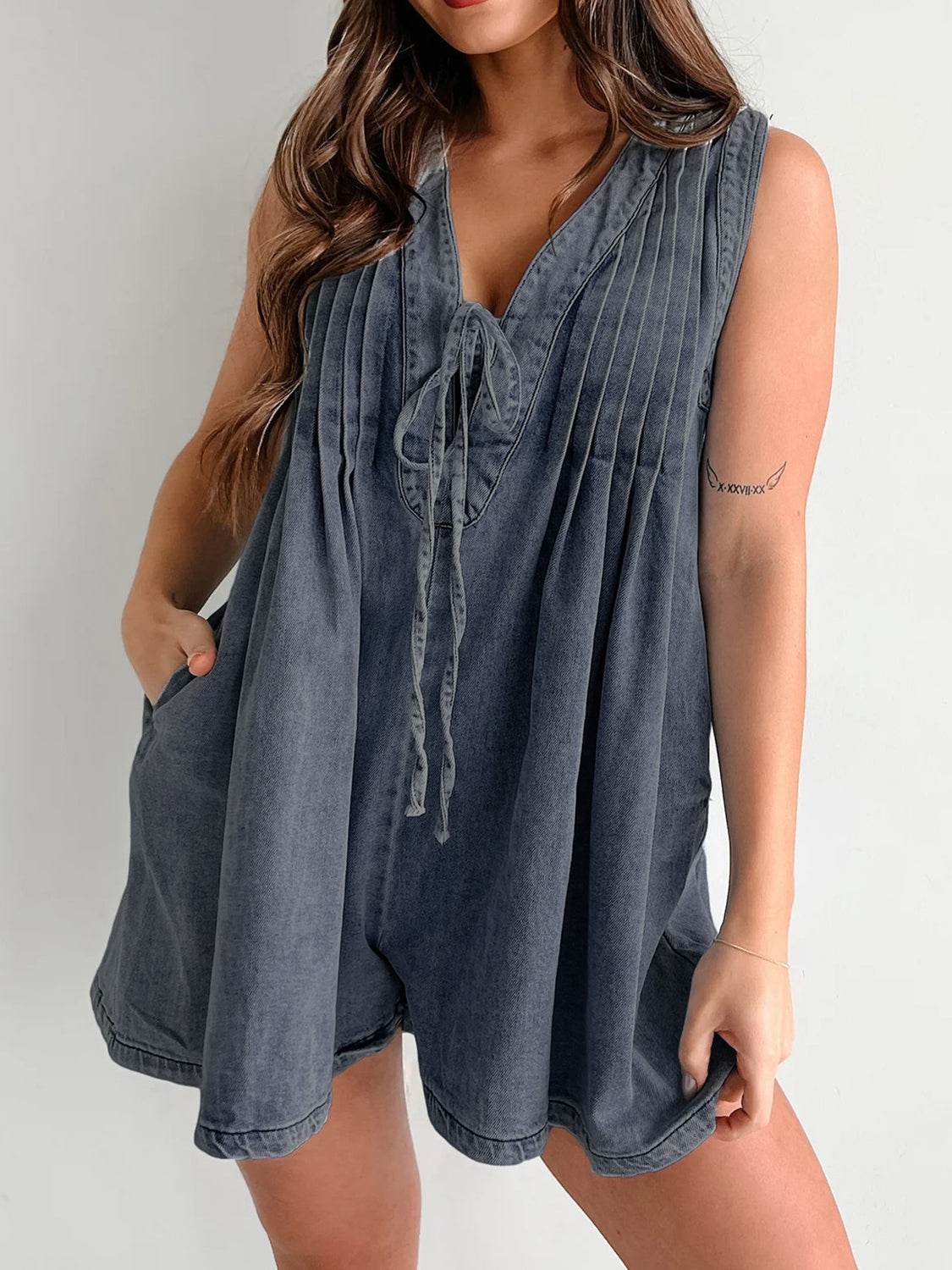 Tied Romper with Pockets - Hovatok