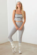 Le Lis Ribbed Crop Cami and High Waist Brushed Leggings Set - Hovatok