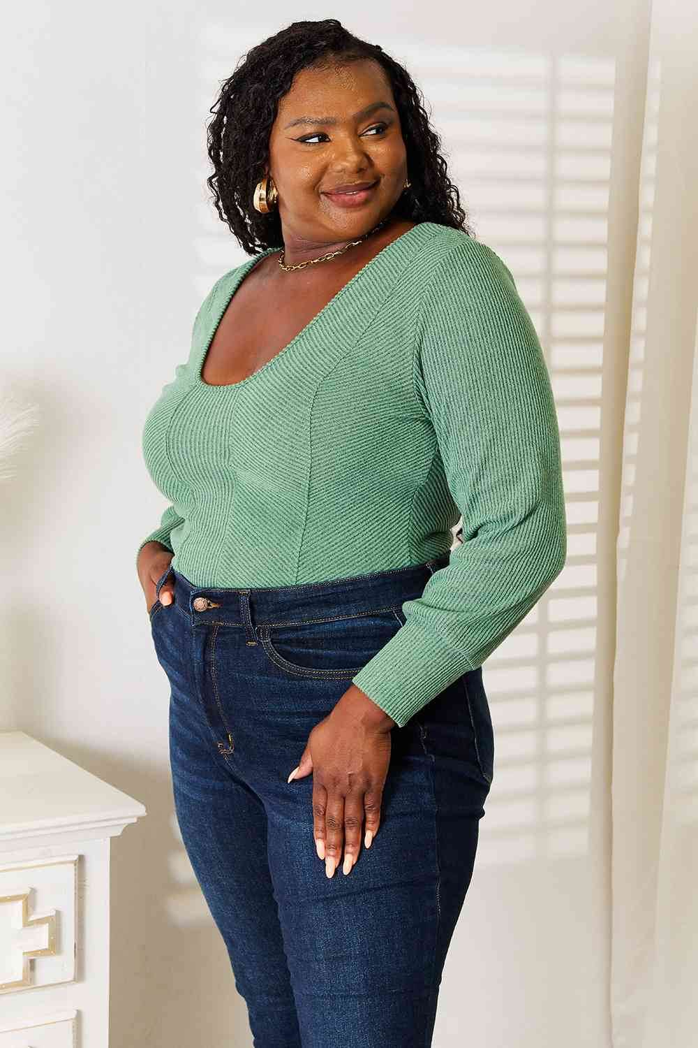 Basic Bae Scoop Neck Long Sleeve Top - Hovatok