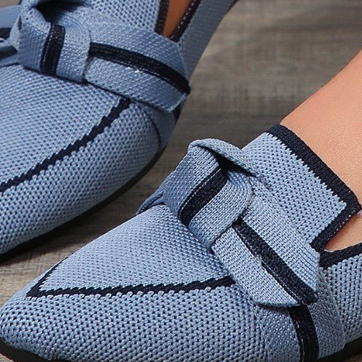 Bow Contrast Trim Point Toe Loafers - Hovatok