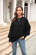 Angel Wings Round Neck Long Sleeve Sweater - Hovatok