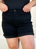 Judy Blue Full Size High Waist Tummy Control Cuffed Denim Shorts - Hovatok