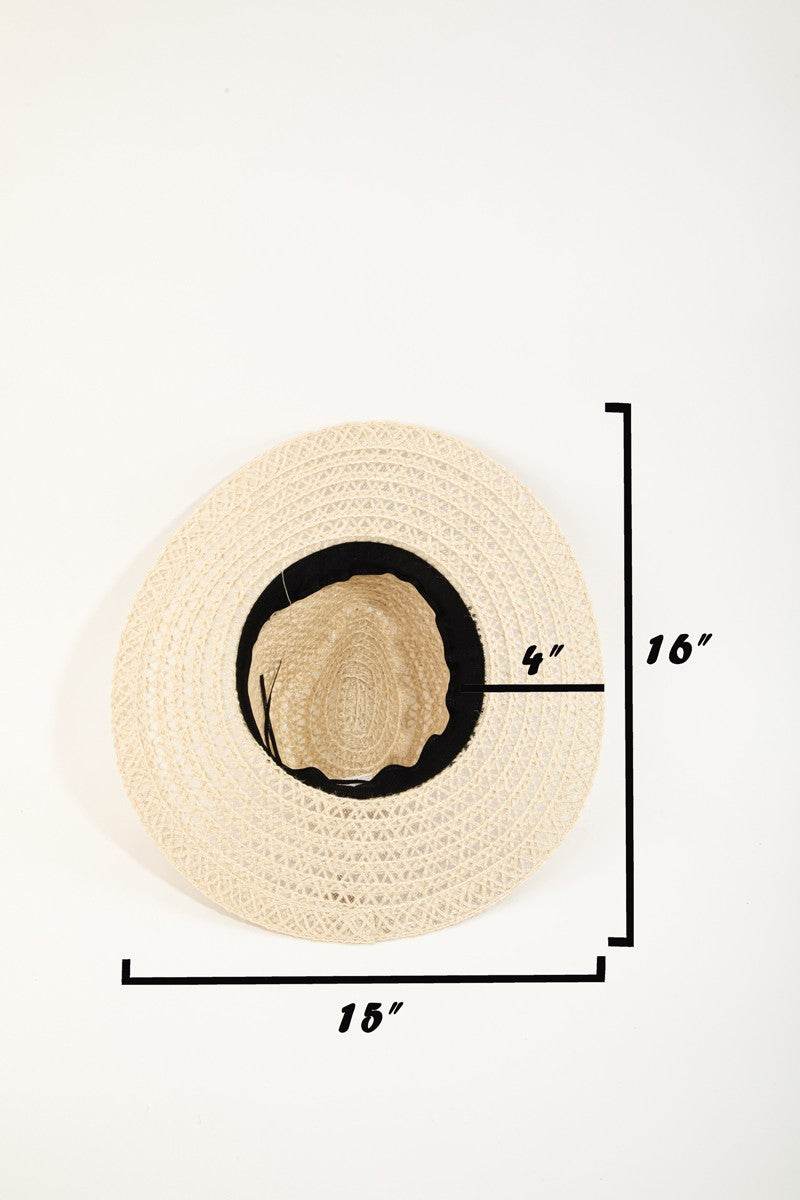 Fame Wide Brim Straw Weave Sun Hat - Hovatok
